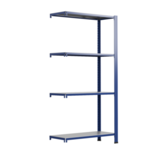Bezšroubové kovové regál přídavný modul 250x80x30cm T profil, 4 police - Hover