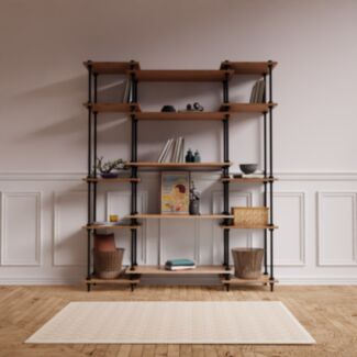 Kovové regály v industriálním stylu DECO s 15 policemi, 185x151x35 cm - Hover