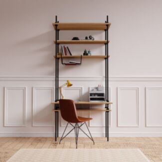 Regál s psacím stolem DECO s příslušenstvím, 185x85x35/52,5 cm - Hover