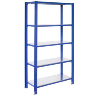 Bezšroubové kovové regál 200x100x30cm T profil, 5 polic