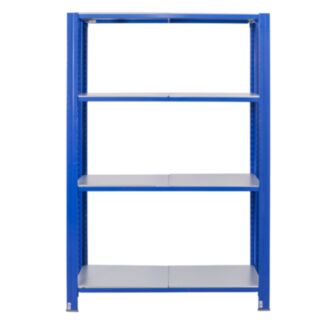 Bezšroubové kovové regál 250x120x30cm T profil, 4 police