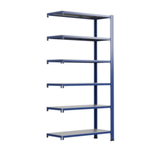 Bezšroubové kovové regál přídavný modul 200x60x30cm T profil, 6 polic