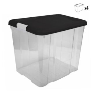Plastový úložný box s víkem EKO 35L, 4 ks