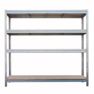 Kovový regál BULLRACK RIVET, 200x210x60 cm, 4x DTD police, 600 kg na polici, zinek