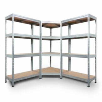 Bezšroubový kovový regál RIVET CORNER PACK 180x180x180x45 cm