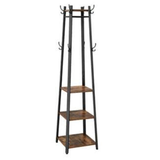 Industriální věšák na oblečení, poličky a háčky, 181x45x45 cm