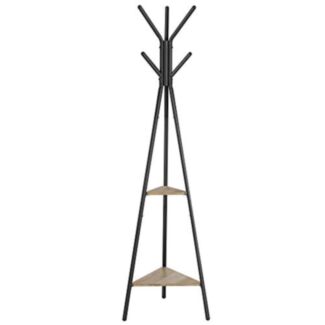 Věšák na oblečení ve tvaru stromu, 2 police, industriální design, 179x49.5x49.5 cm