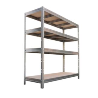 Kovový regál BULLRACK RIVET, 200x210x60 cm, 4x DTD police, 600 kg na polici, zinek - Hover