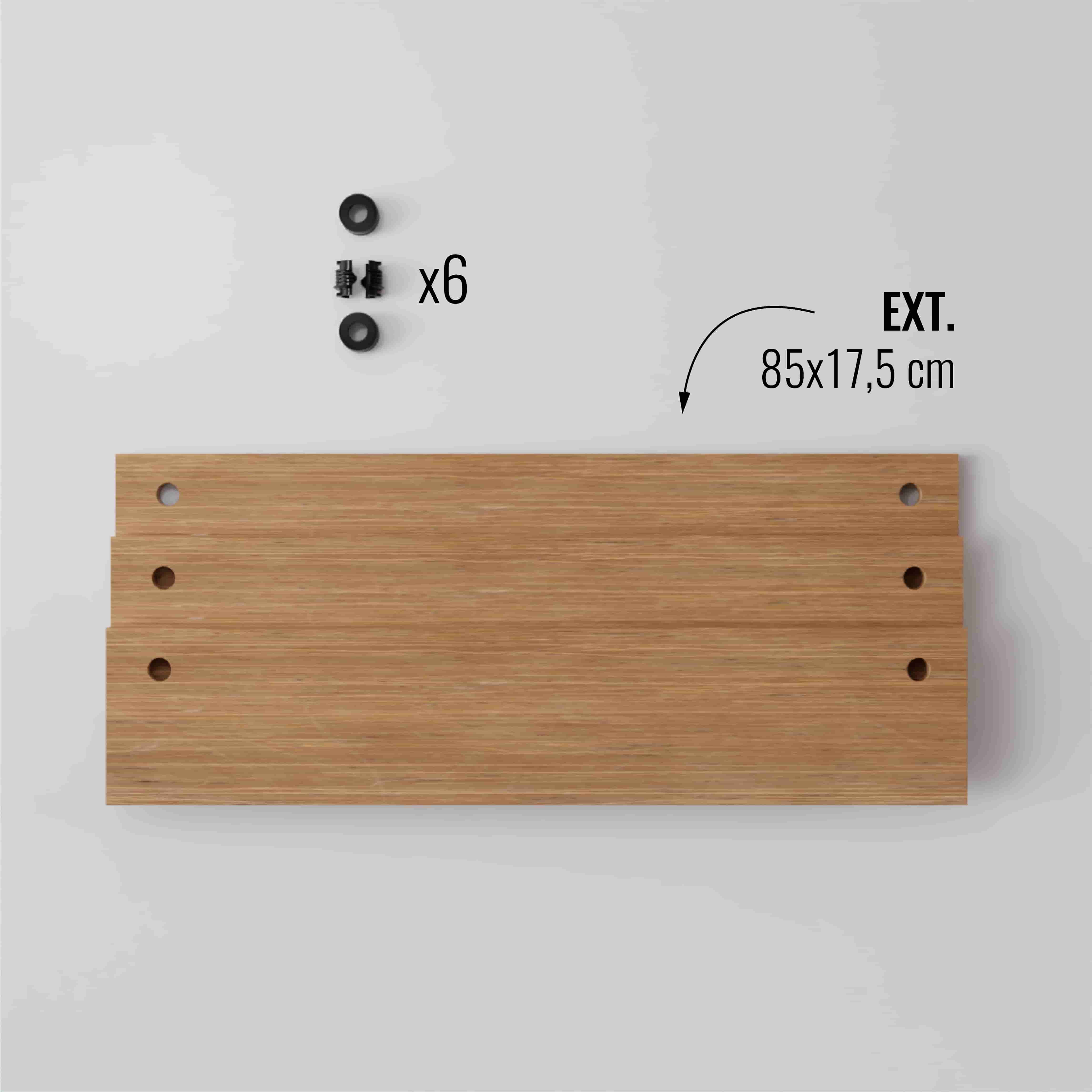 Samostatná police 85x17,5 cm pro řadu regálů DECO, 3 ks