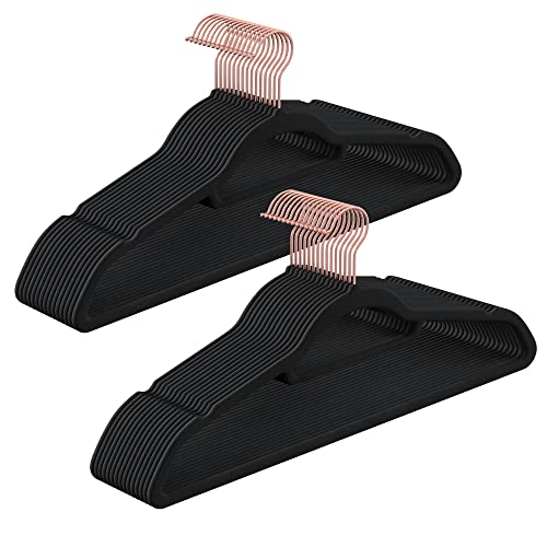 Ramínka se sametovým povrchem, sada 50 ks x 23,5x45x0,6 cm, otočné háky
