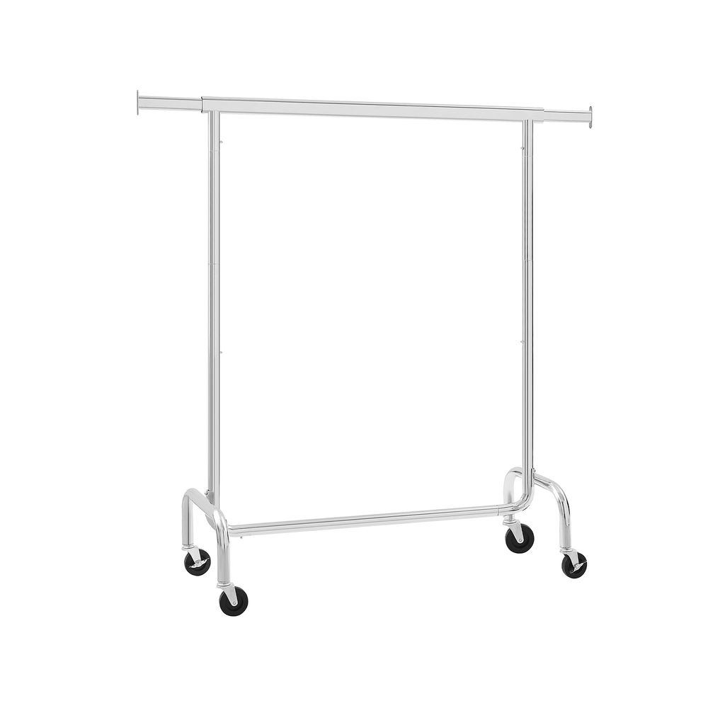 Věšák na těžké oblečení, roztažitelný, stříbrný, nosnost 130 kg, 160x110-150x55 cm